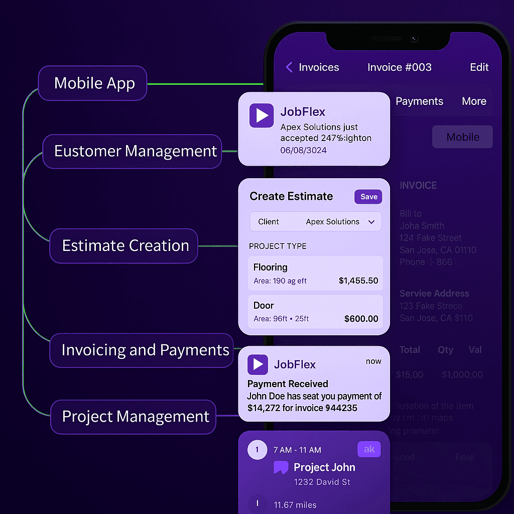JobFlex payments experience on mobile